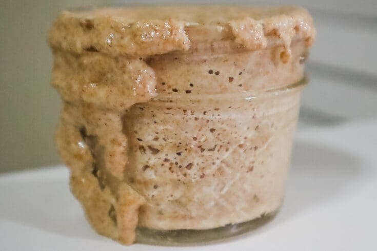 Sourdough starter in mason jar