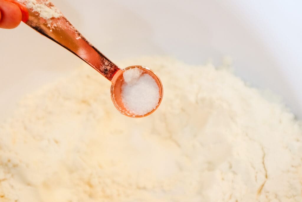 salt added to flour