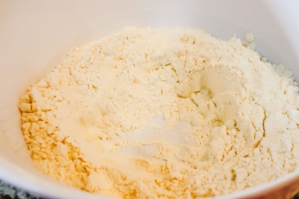 Easy Homemade PIzza easy homemade pizza dry ingredients in bowl