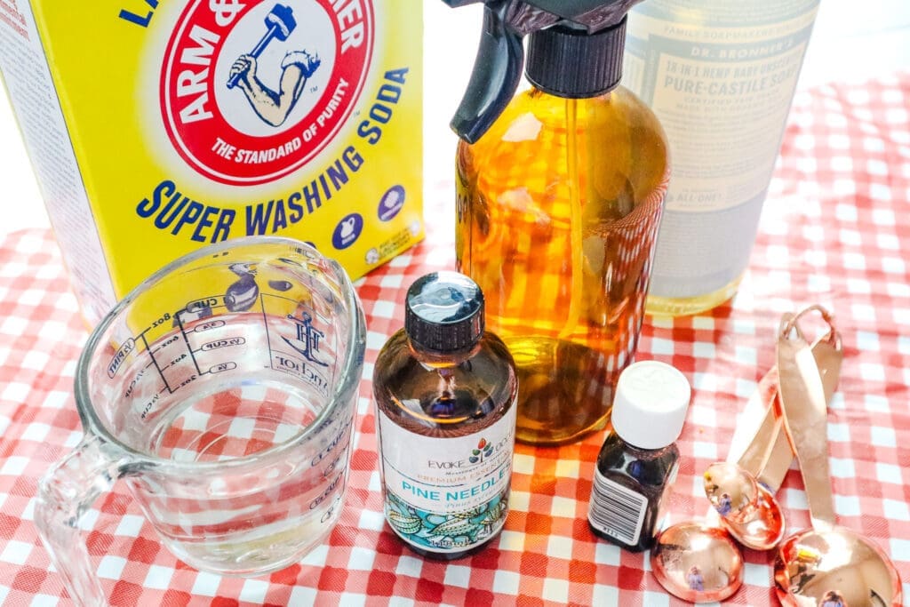 Supplies for natural cleaning recipe