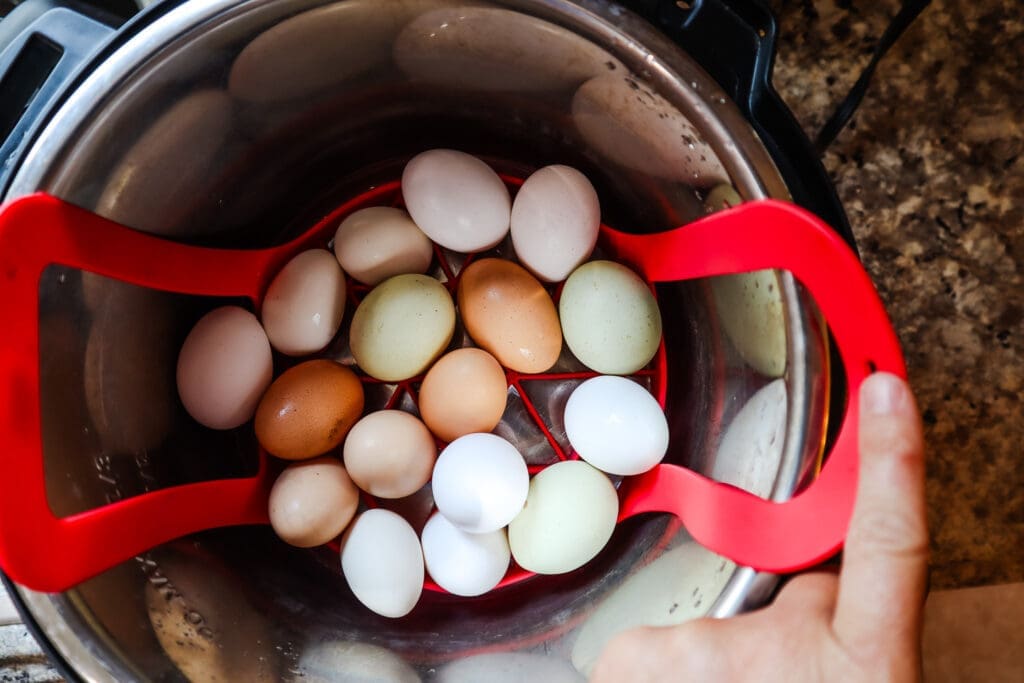 Eggs in instant pot on trivet