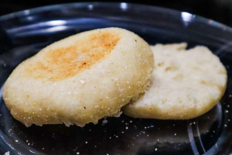 Sourdough English muffins on a plate