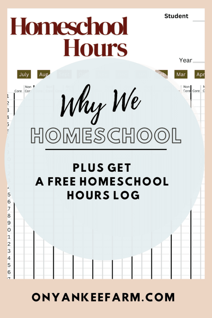 Why we homeschool plus get a free homeschool hours log