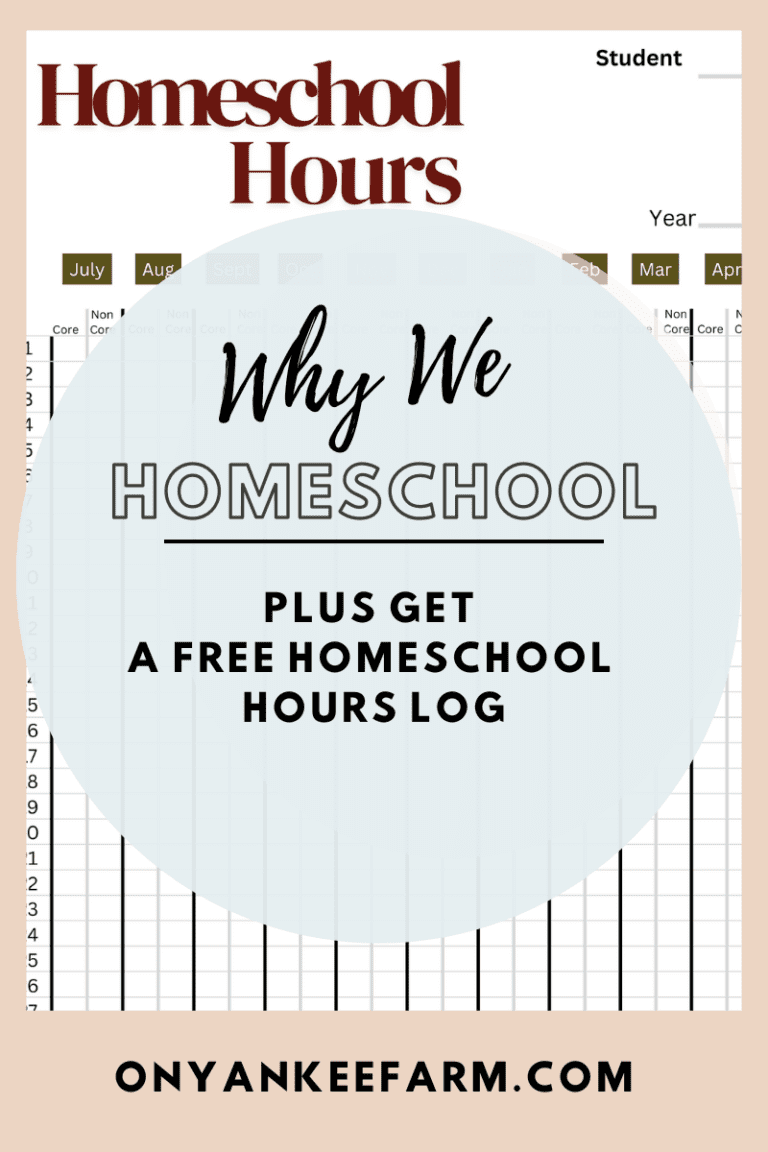 Why we homeschool homeschool hours log printable