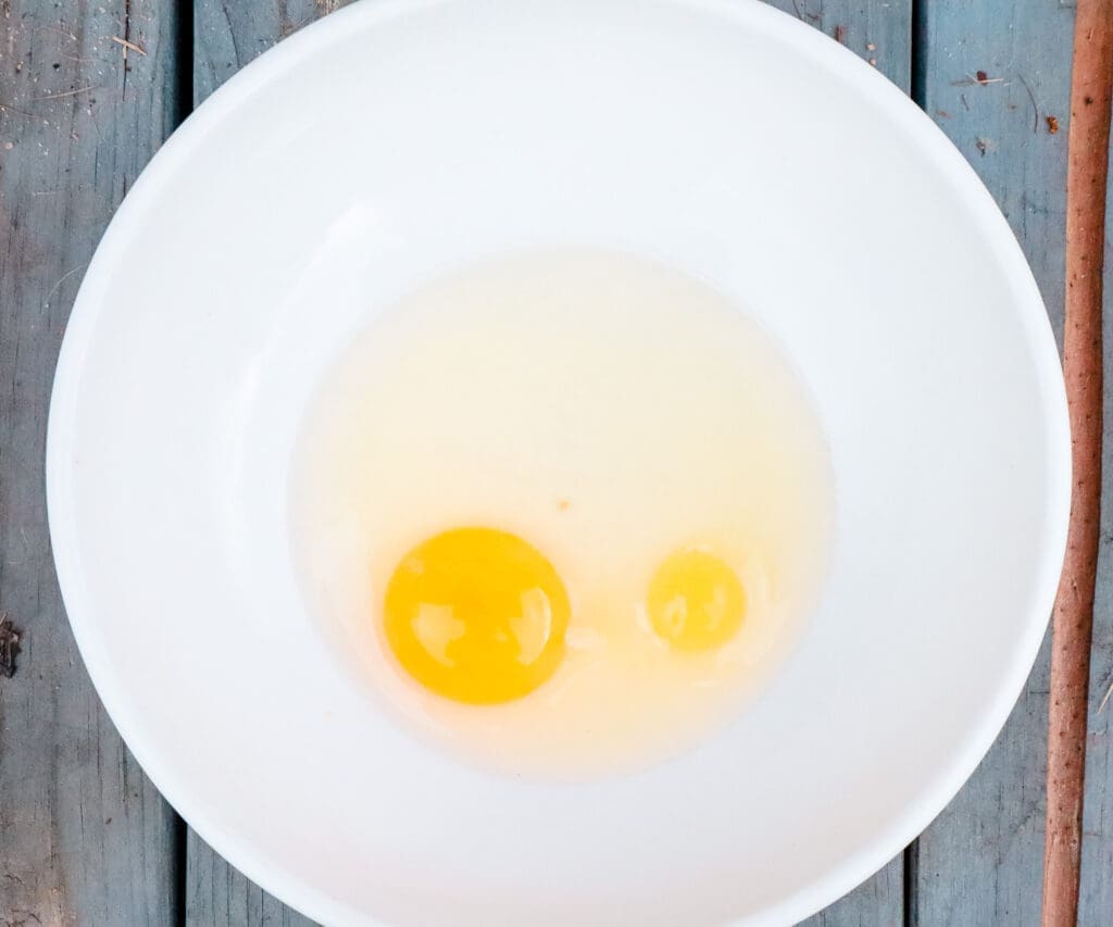 Quail egg yolk vs chicken egg yolk in a bowl