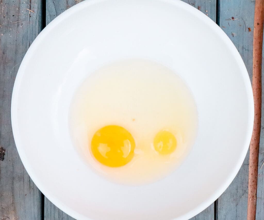 Quail egg yolk vs chicken egg yolk in a bowl